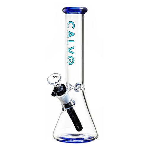 BONG BEAKER SIMPLE 26CM BLUE CALVO GLASS