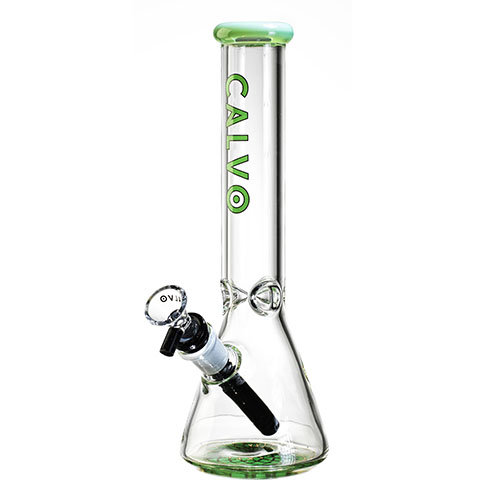 BONG BEAKER SIMPLE 26CM GREEN CALVO GLASS