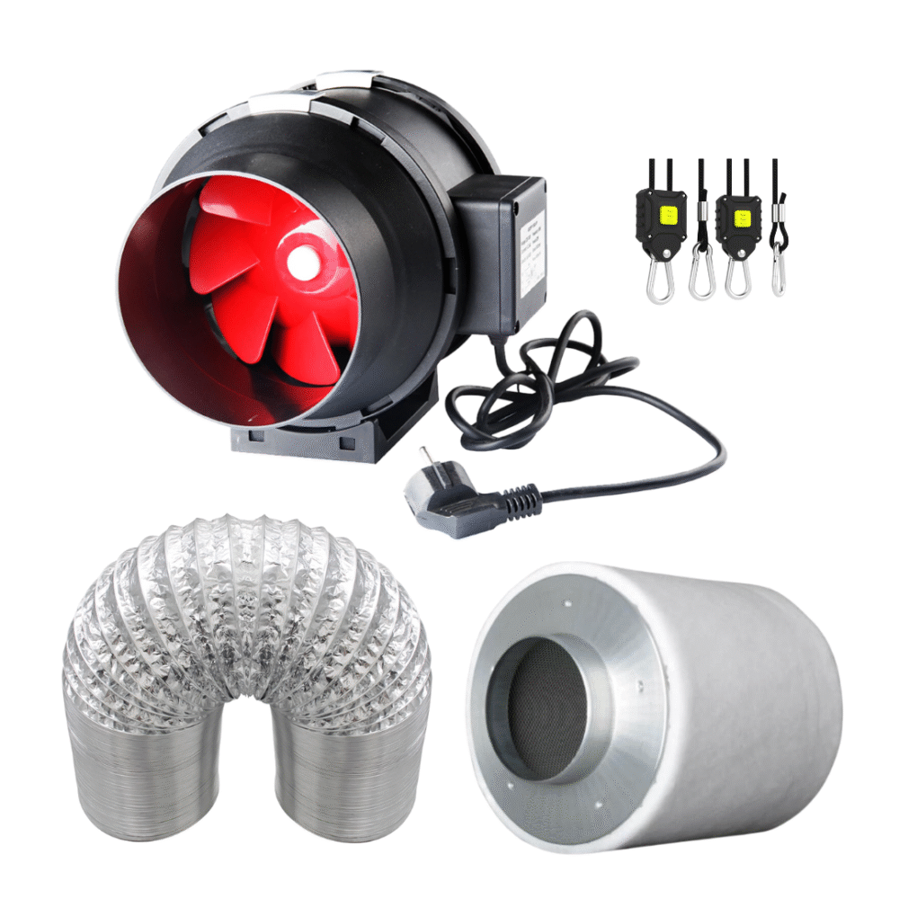 Kit de extracción (Filtro de carbón,Ducto, Extractor, Poleas).